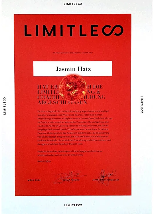 Limitless Coaching - Der Weg zurück zu dir selbst Zertifikat