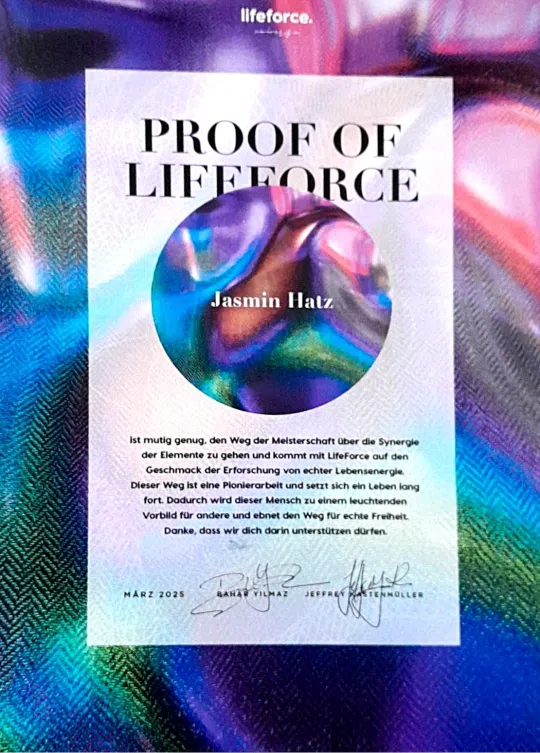 Proof of Lifeforce - Training Zertifikat